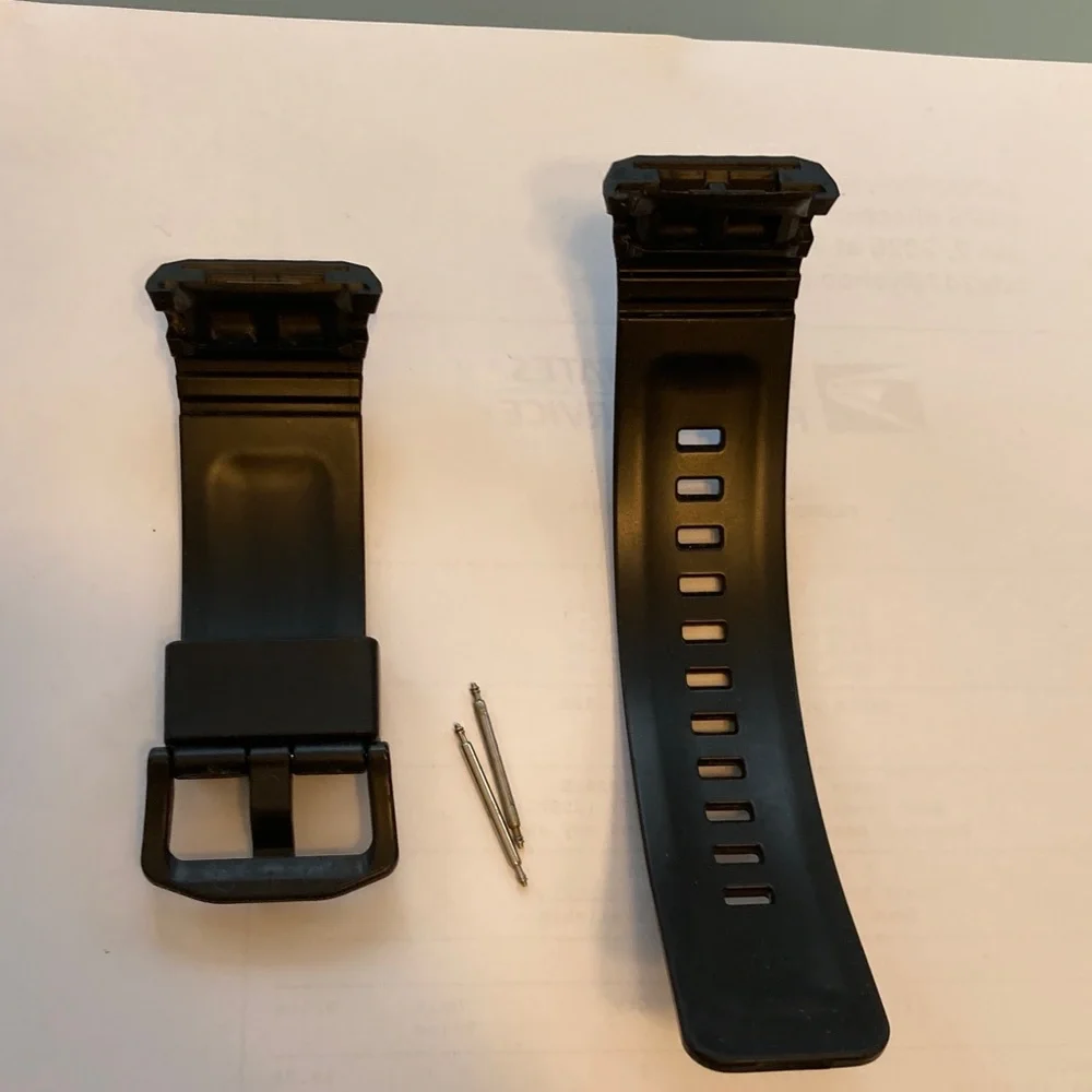 Used Casio Pro Trek WSD-F20 strap with spring bars, black rubber